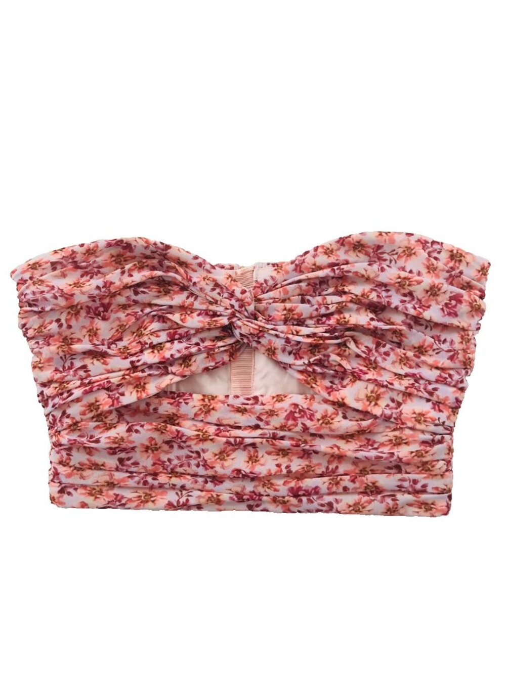 Amur Slim Crop Tube Floral Strapless Top - Picture 2 of 7